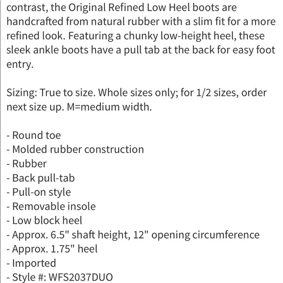 NEW • Hunter • Refined Low Heel Biker Boots Black - Picture 4 of 7